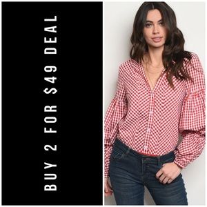 ❄️LAST1️⃣//GINGHAM CHECKERED BODYSUIT